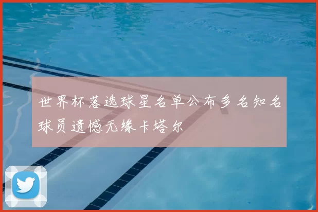 世界杯落选球星名单公布多名知名球员遗憾无缘卡塔尔